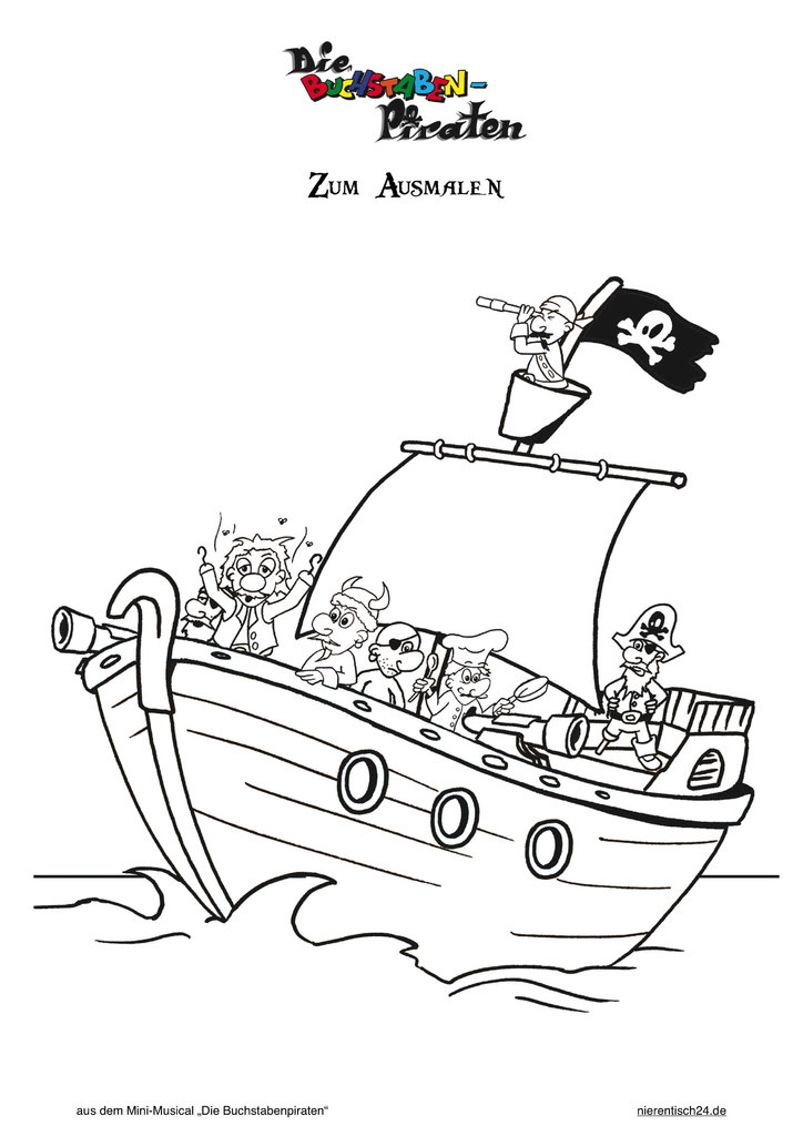 Piratenschiff-Malvorlage